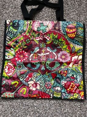 Cost Plus World Market Floral Folk-Art Tote - Red, Pink, Green, Blue